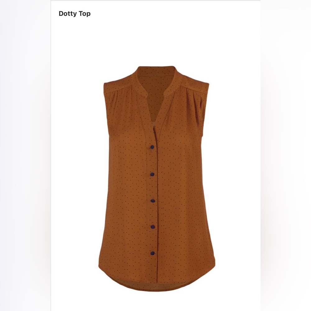CABI Dotty Sleeveless Button Front Top